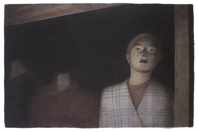 양유연, 명암, 2016, 장지에 아크릴릭, 100x148cm