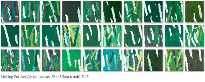 Melting Pot Acrylic on canvas 53x45.5cm(each) 2015