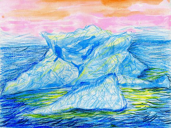 강소영릴릴, Slicing the Silence No.1, 2016, 16 x 21.8 cm, Gouache, color pencil on paper