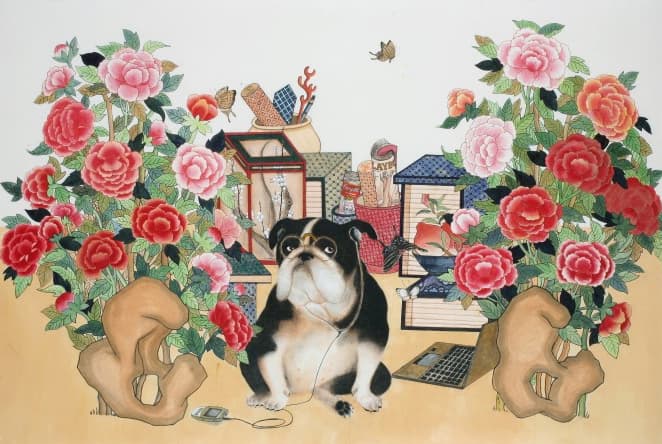 곽수연_당구풍월 (堂拘風月)_ 122X182cm_장지에 채색_2008​﻿