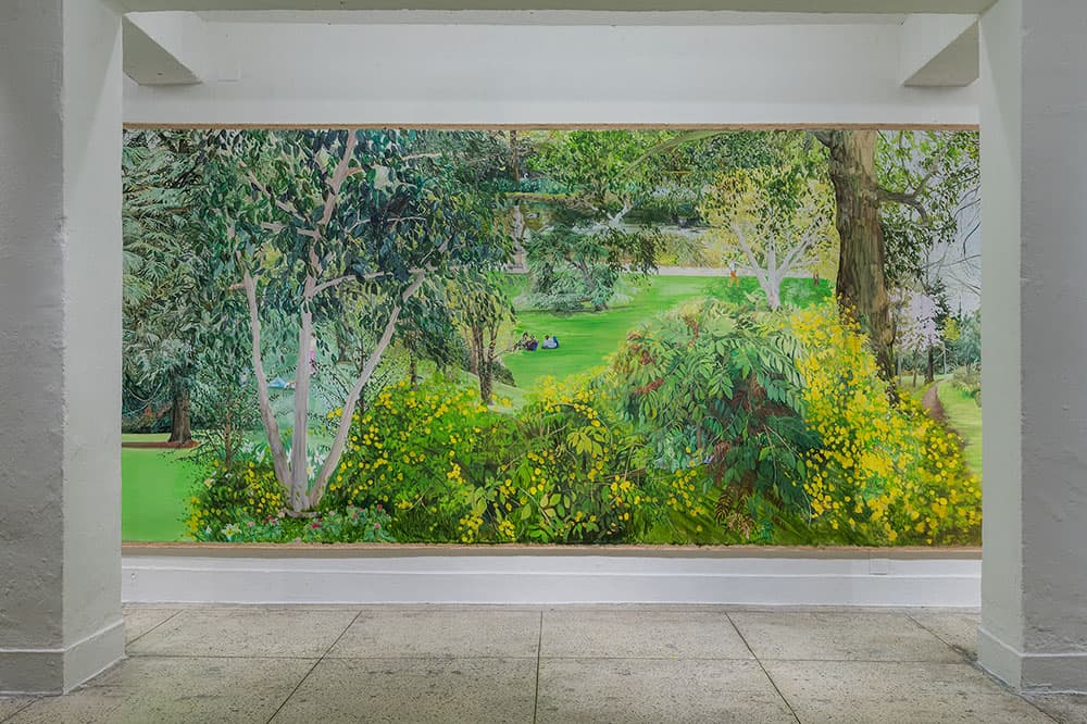 Promenade, 2022, oil on juta scozia, 220×1000cm