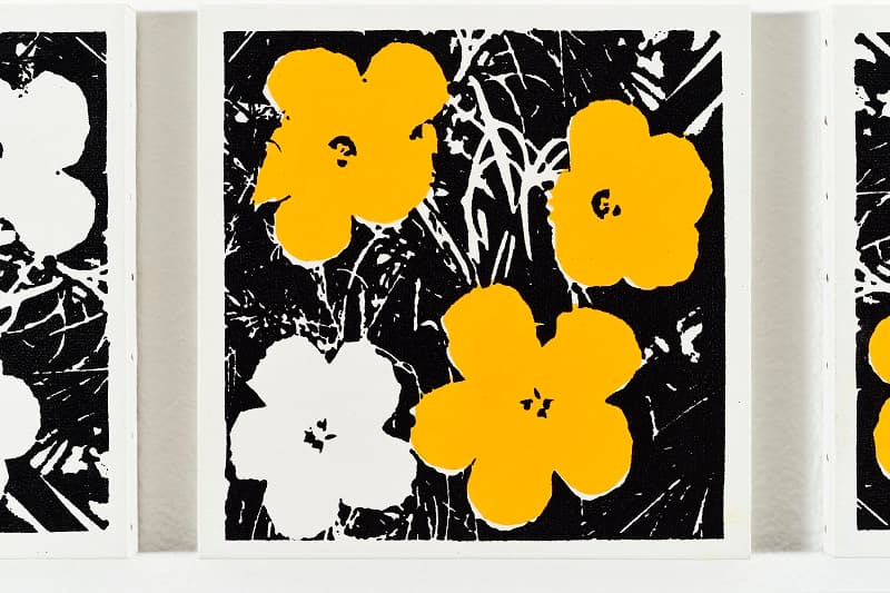 (Andy Warhol, Flowers,1965, White-Yellow, 16 Variations) 2011, Oil and silkscreen on canvas, each 16.5x16.5cm 부분컷