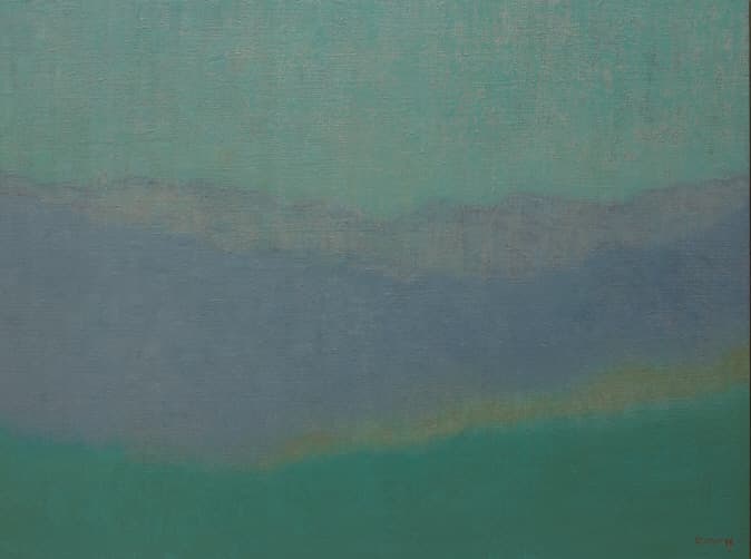 채림, 멀리에서, 2019, 목판에 옻칠, 삼베, 122x162cm
