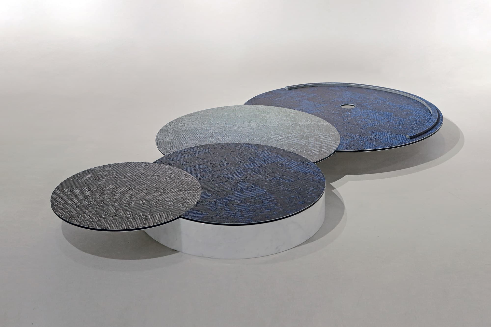 One point hole 04 Bolon flooring, Honeycomb sheet and Marble, 125x225xH16cm 220kg, 2016