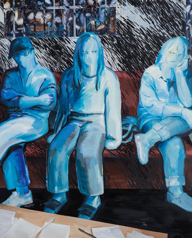 이은새, 밤의 괴물들 - 차갑고 단단한 셋, oil on canvas, 181.8x227.3cm, 2018