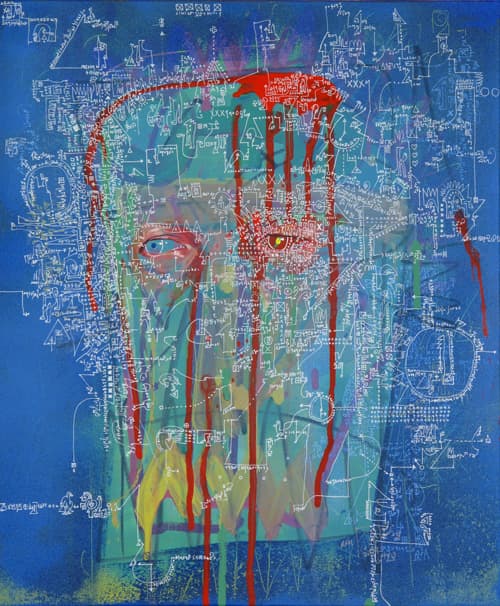 홍정우, Crossing unconscious over intuition 02, Mixed media on canvas, 37.7×45.3cm_2016