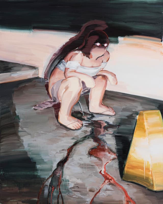 이은새, 밤의 괴물들 - 노상방뇨, oil on canvas, 181.8x227.3cm, 2018
