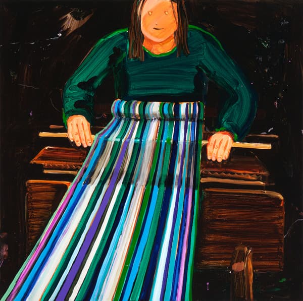 최수진  수평선을 짜는 사람  oil on canvas  90.9×90.9㎝  2016