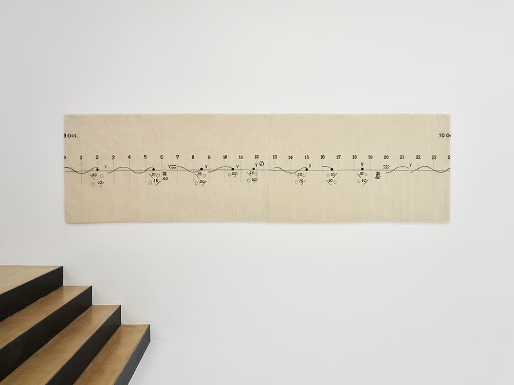 조영주  풀 타임-더블: 10월 9일-14일 울사, 아크릴사 10.5 x 28m 2024  © SONGEUN Art and Cultural Foundation and the Artist.  All rights reserved.