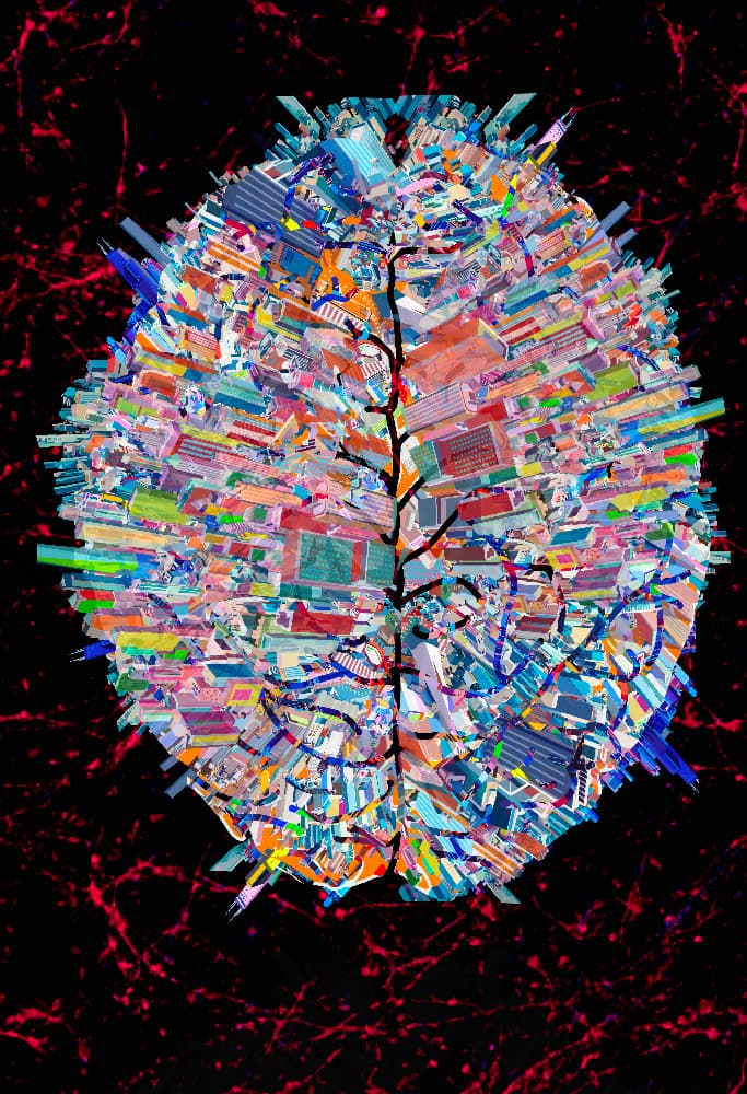 윤하,Architectured Brain 2020-2,90.9x72.7cm, ipad drawing,2020
