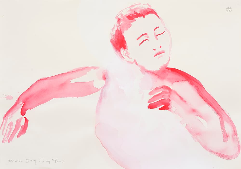 정정엽, 찾기, 2021, 종이에 아크릴, 37.5×53cm