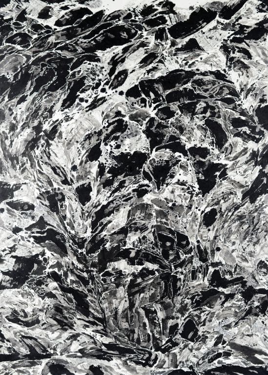차현욱, 교차된 풍경_2016 Ink on Paper_195×140cm