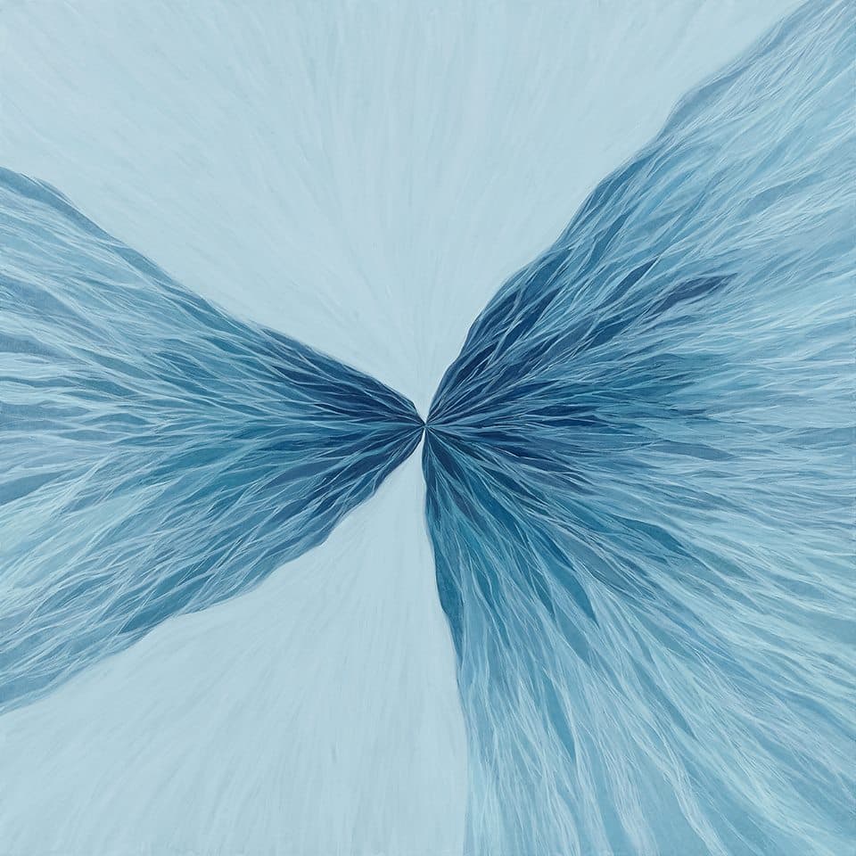 생의 물결_장지에 분채_100x100cm_2014