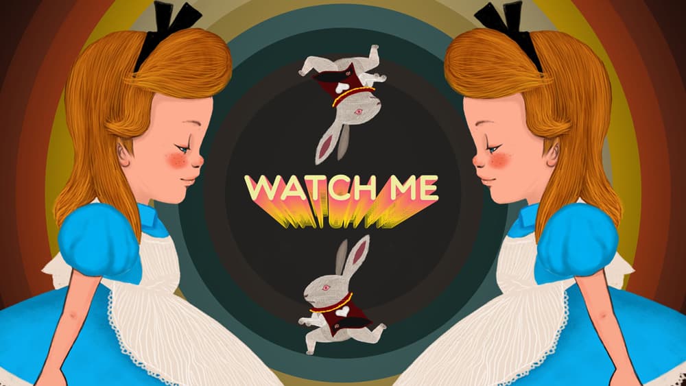 유대영, <날 봐요 WATCH ME>,  2015, 단채널 영상(1분),  비디오&조형, 모니터,  자작나무, 거울