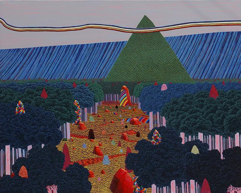 안두진, 분리되는 돌 Dividing Stone, 181.8x227.3cm, Oil and acrylic on canvas, 2016