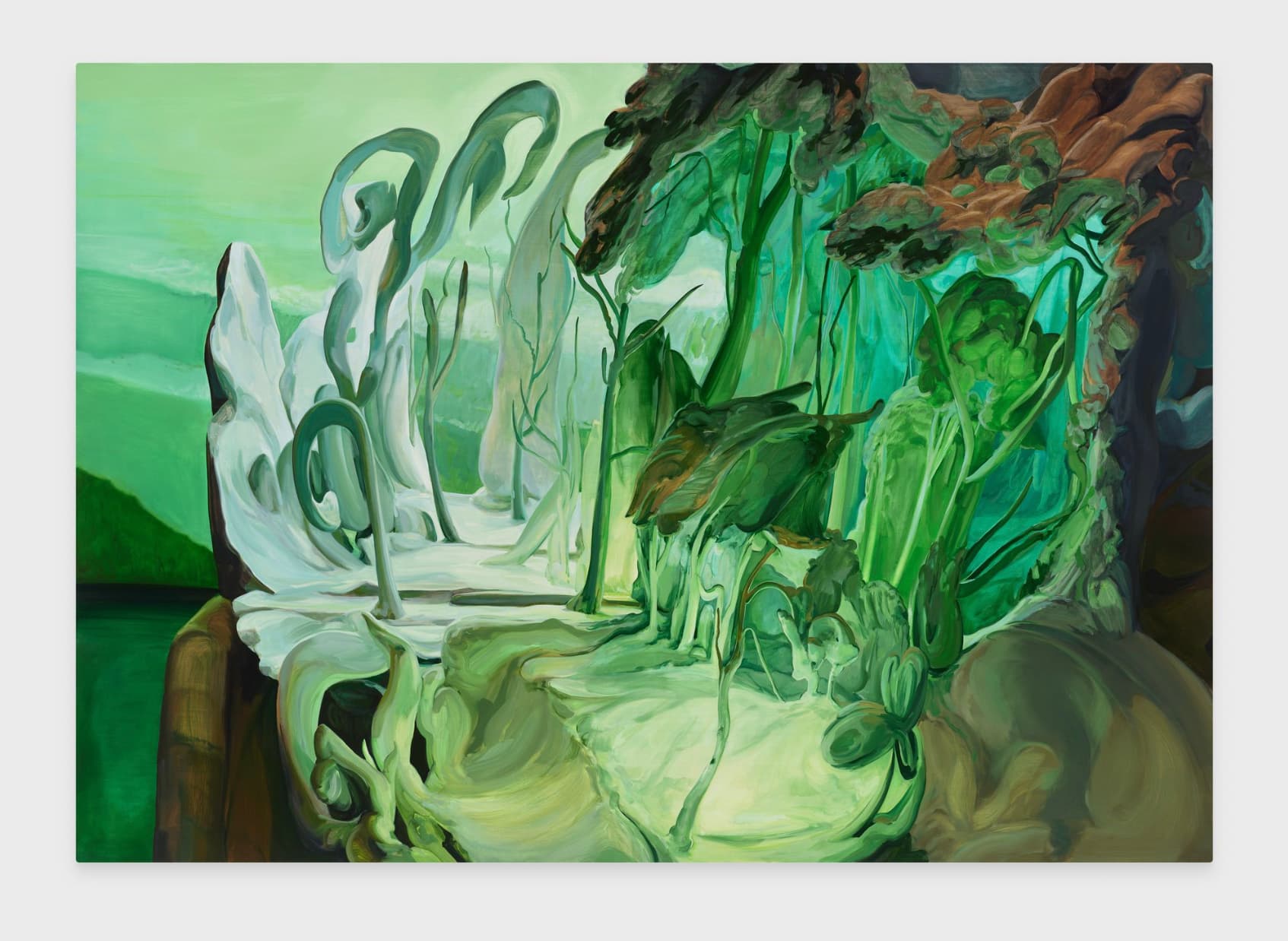 Emma Webster, Aloethylene, 2022. Oil on linen. 84 × 120 in / 213 × 305 cm. Courtesy of the artist and Perrotin.