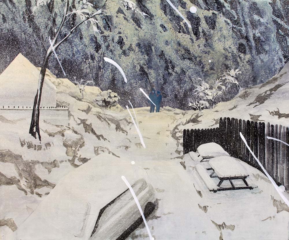 정성윤_하얀 고립 Isolated in white_Pigment on Korean paper_72.7x60.6cm_2014