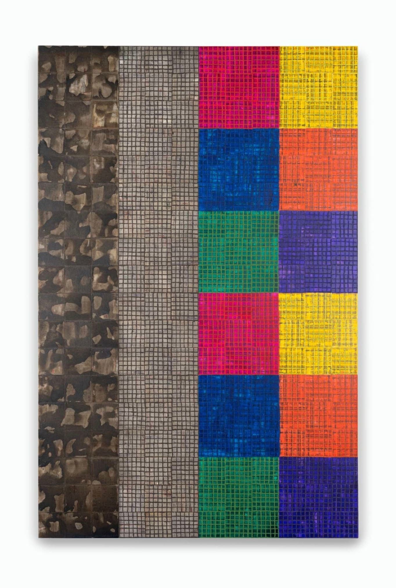 MCARTHUR BINION  DNA:Study/(Visual:Ear), 2022  Ink, paint stick and paper on board  72 x 48 inches 182.9 x 121.9 cm