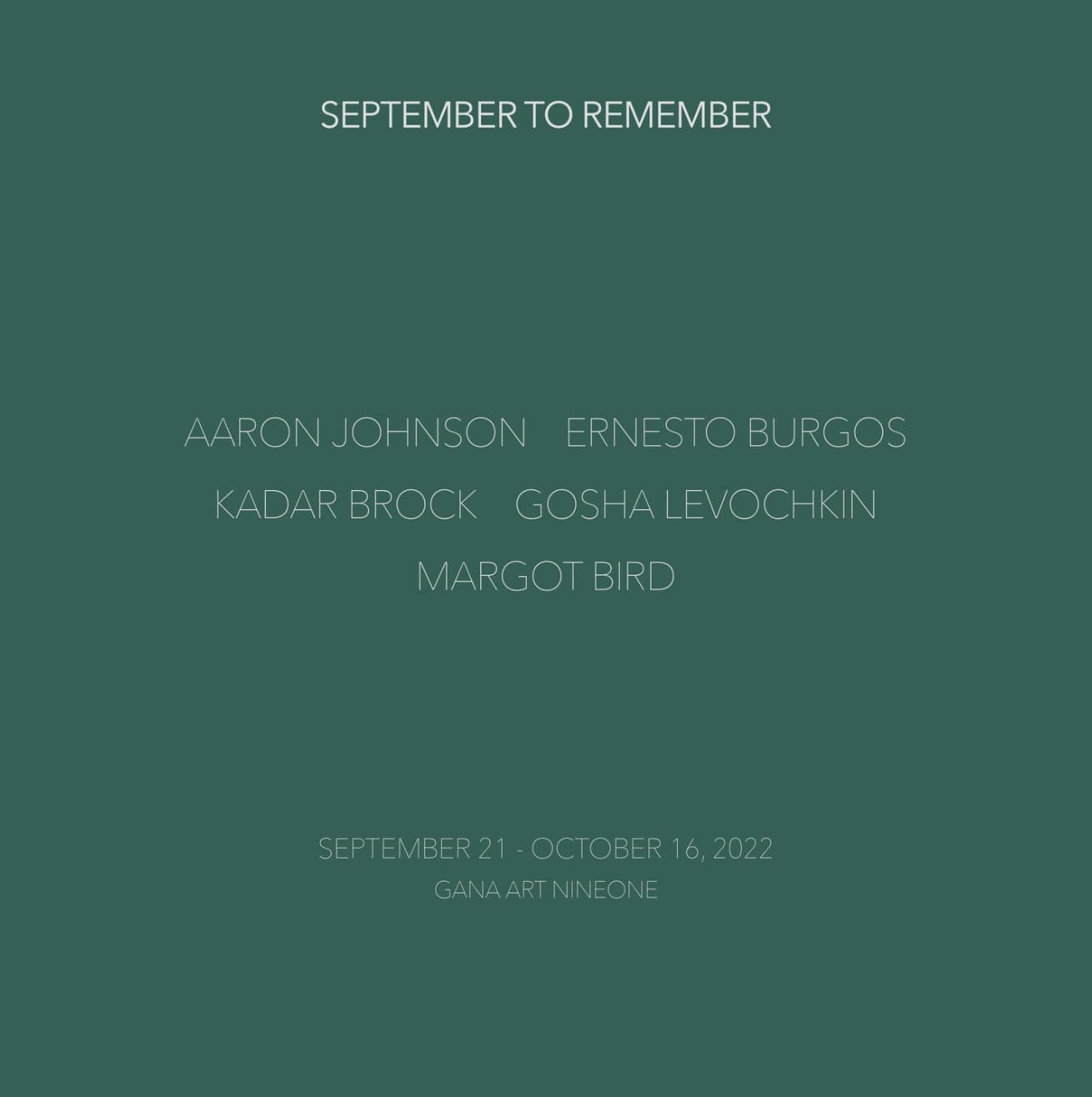 SEPTEMBER TO REMEMBER 1