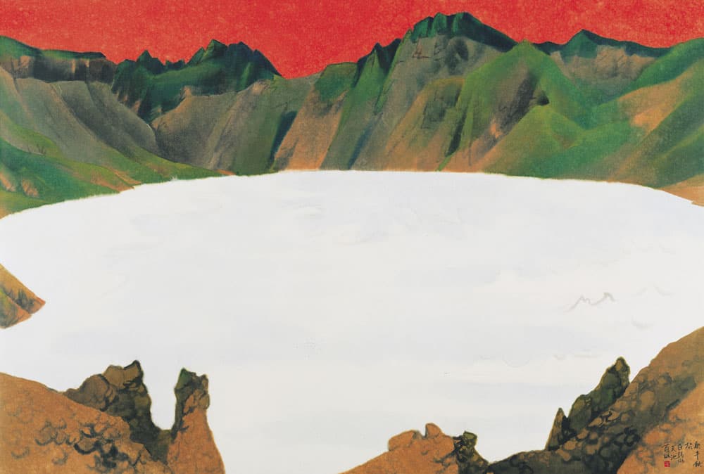 민경갑, <백두산>, 1990년, 종이에 수묵채색, 130×194cm