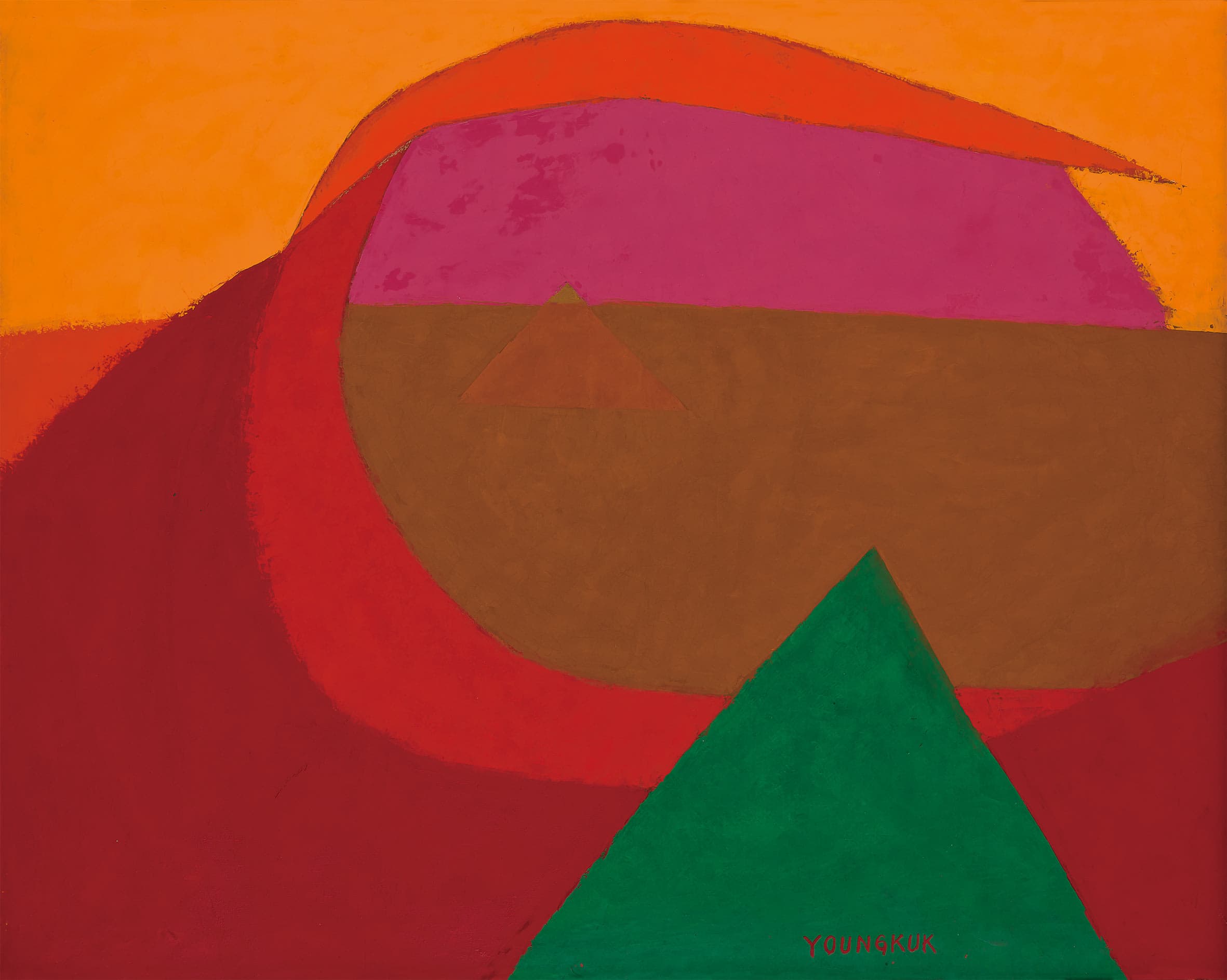 Yoo Youngkuk, Work, 1974. Oil on canvas, 73.5 x 91.5 cm. © Yoo Youngkuk Art Foundation. Courtesy of PKM Gallery.