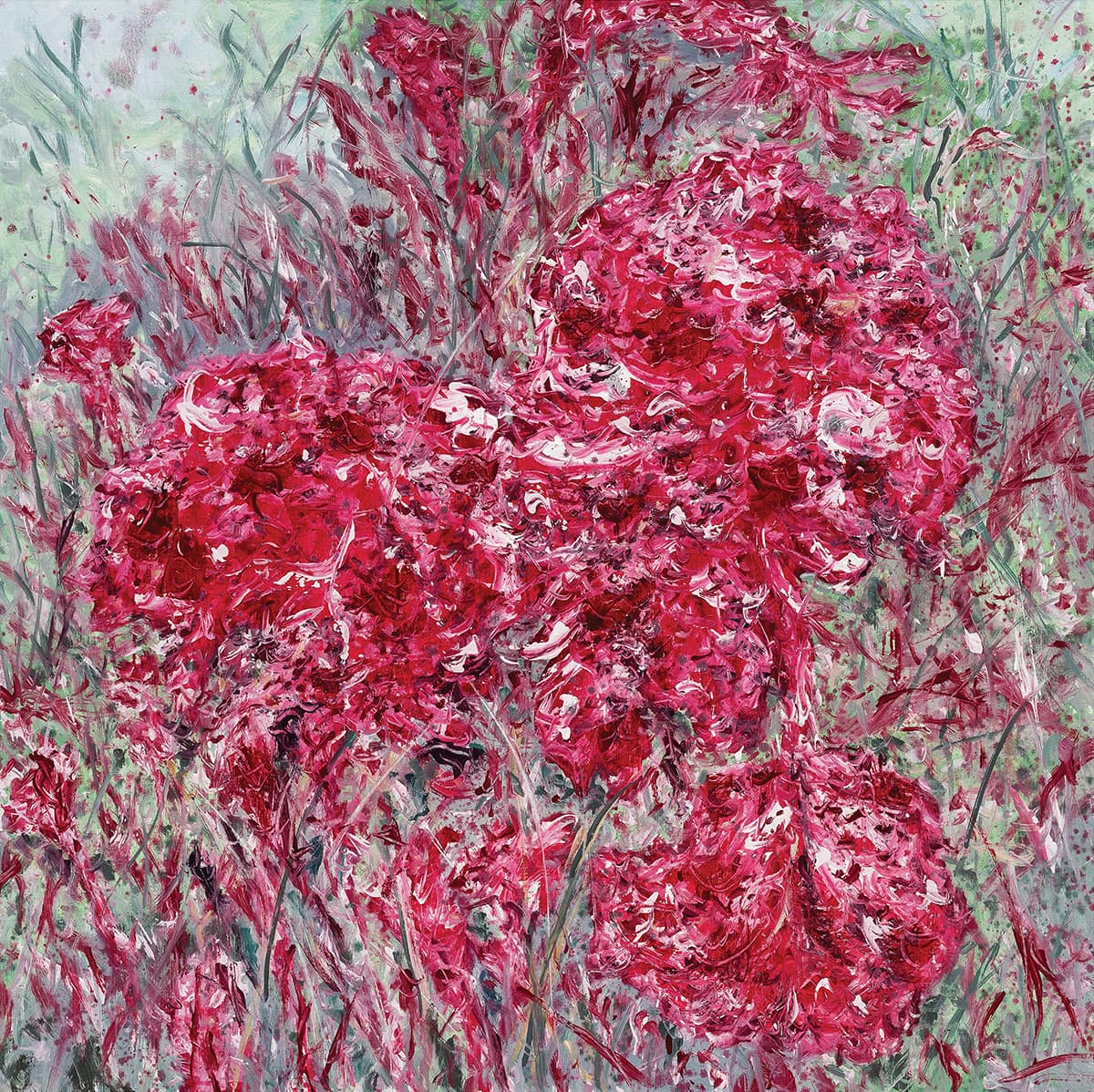 Kim Jiwon, Mendrami, 2021. Oil on linen, 100x100cm. Courtesy of Kim Jiwon and PKM Gallery.