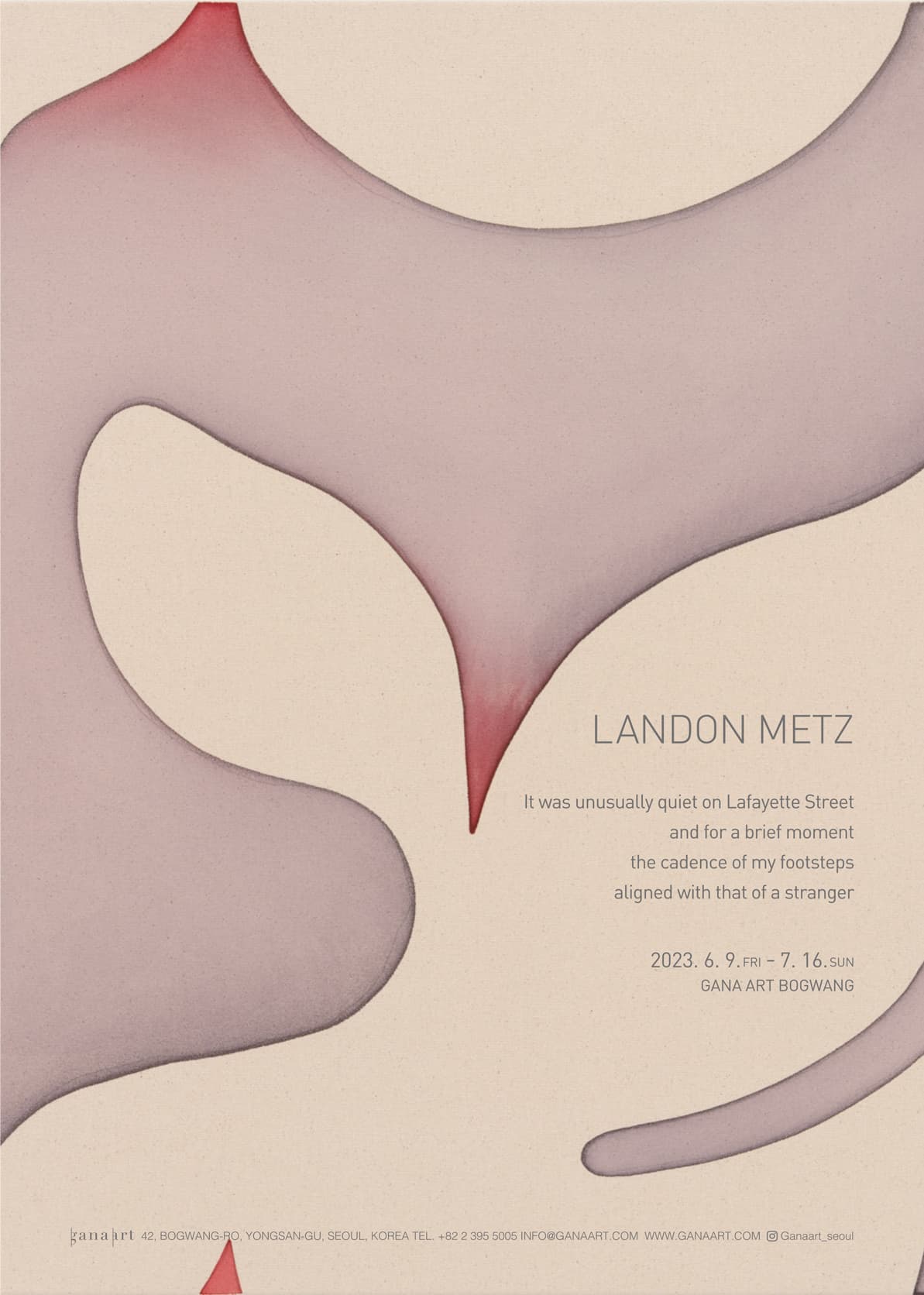 Landon Metz: It was unusually quiet on Lafayette Street and for a brief moment the cadence of my footsteps aligned with that of a stranger 1