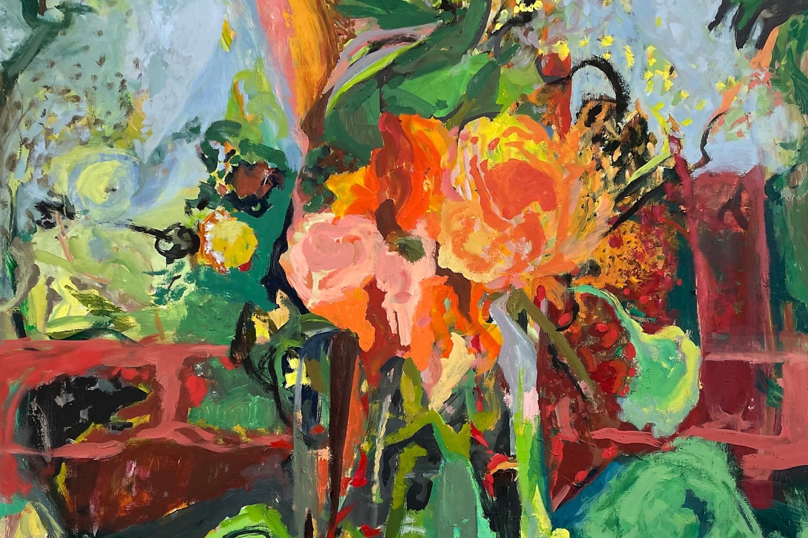 Lumin Wakoa. Offering, 2024. Oil on linen, 69 x 50 in, 152.4 x 127 cm. Courtesy of the artist and Various Small Fires, Los Angeles / Texas / Seoul.