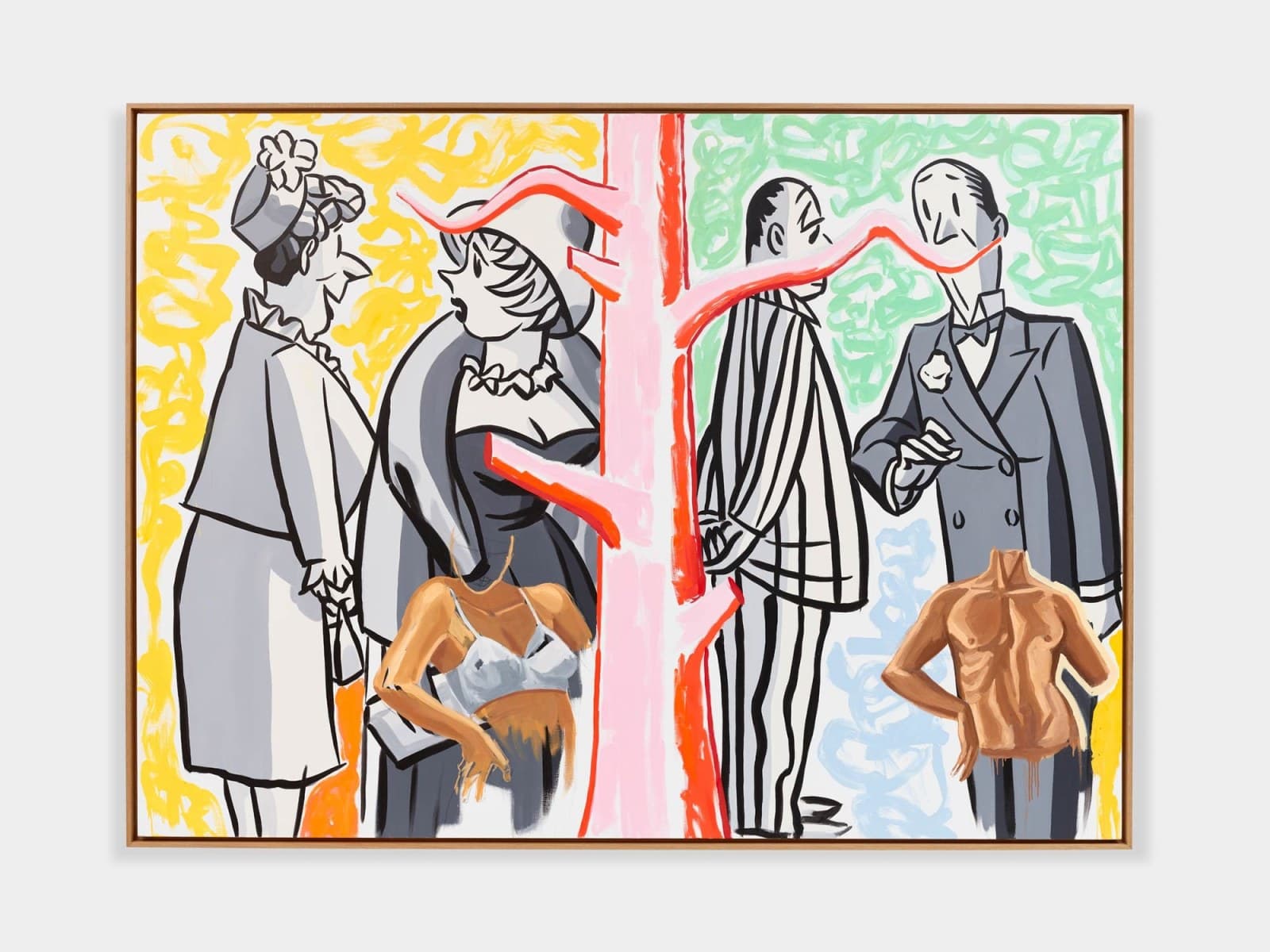 DAVID SALLE, Tree of Life, Gender Roles, 2023, Oil on linen, 182.9 x 248.9 x 3.8 cm © David Salle/VAGA at Artists Rights Society (ARS), New York