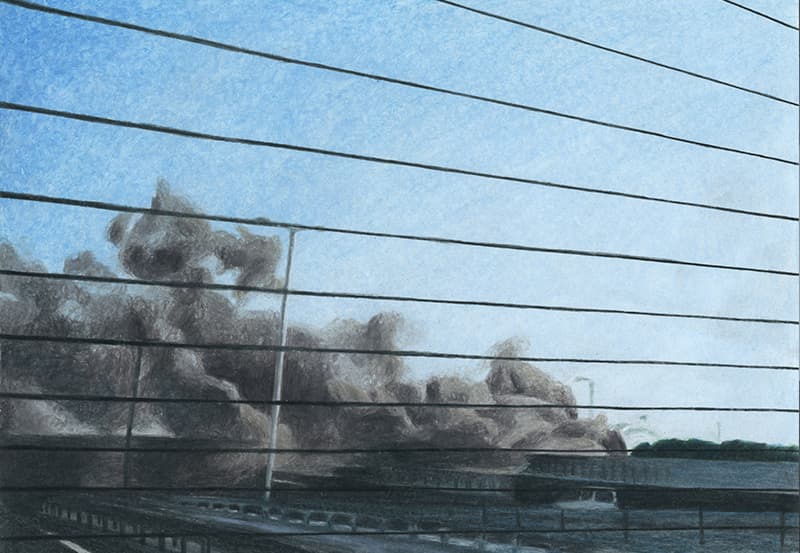 Sangun Ho, smoke Pencil and color pencil on paper, 185x260mm, 2017, Courtesy of the artist