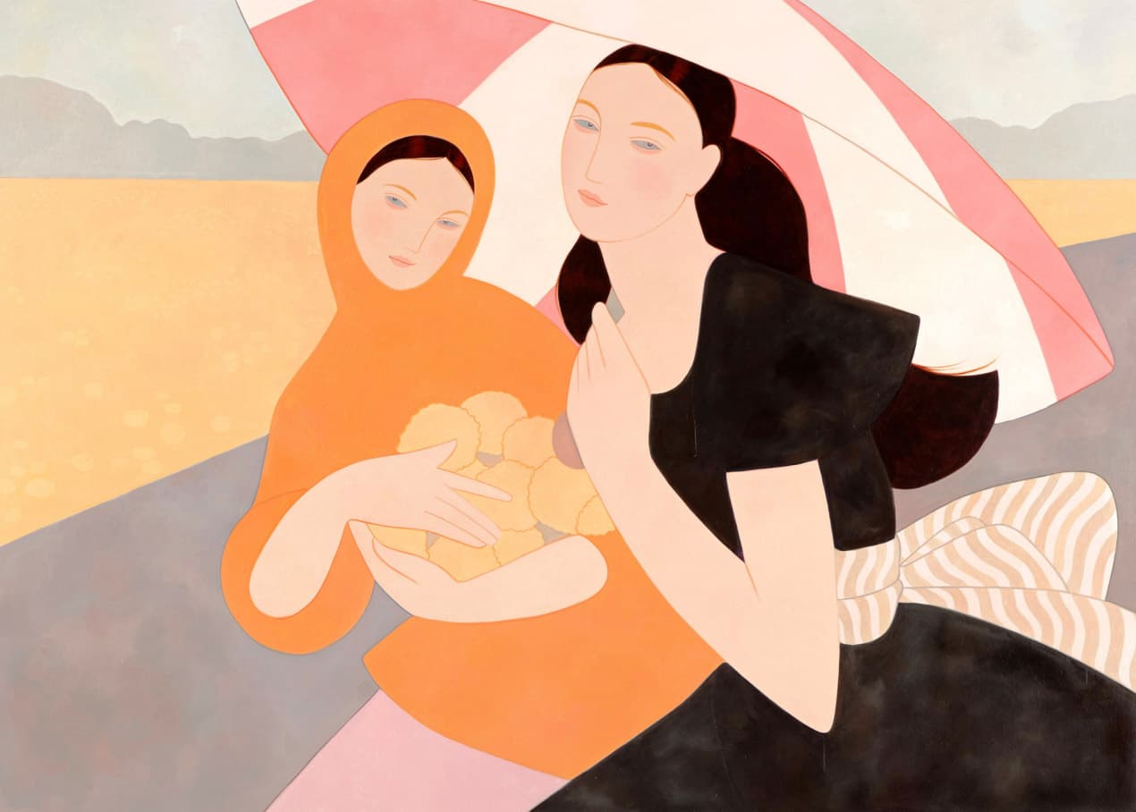 Warm Wishes, 2022. Oil on linen. 152.4 × 213.4 cm | 60 × 84 in. Courtesy of the artist and Perrotin.