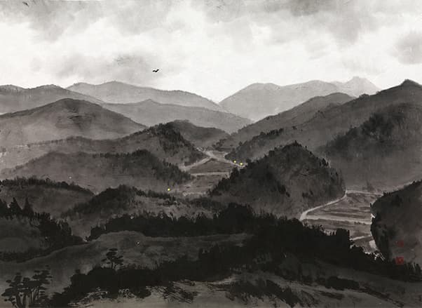 허달용_첩첩산중_2016_한지에 수묵담채_66x91cm