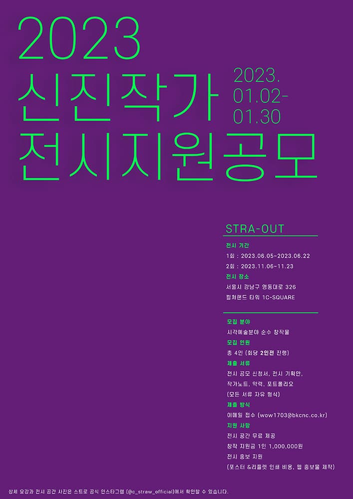 제 1회 신진 작가 전시 공모 프로젝트: STRA-OUT 1