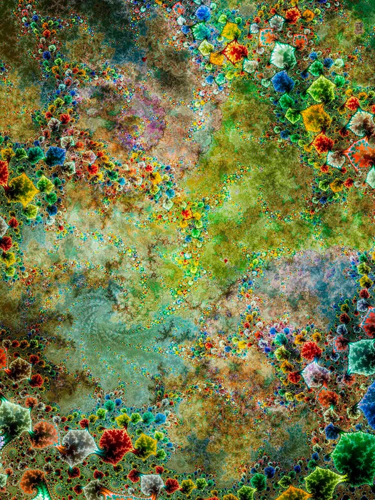 Thomas Ruff, d.o.pe.10, 2022. Colaris print on velour carpet, 267 x 200 cm. © Thomas Ruff. Courtesy of the artist & PKM Gallery.