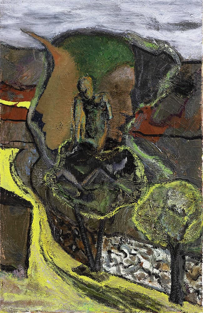 Anton Munar Era más ligero que el agua/ I was lighter than water, 2023-2024 Painting-Oil on cotton with textile frame 50 x 33 cm