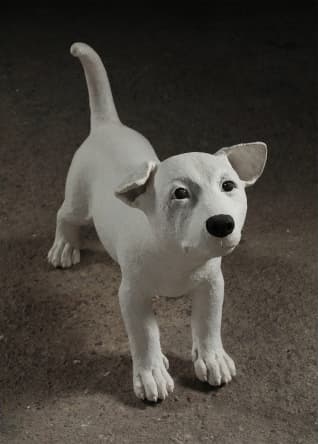 주후식_Jindo Dog_21x56x36cm_terra-cotta, plastic clay, black clay, white slip_2017