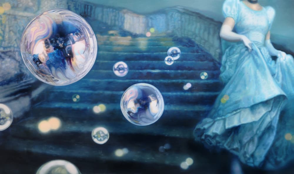 이용제,  <비눗방울(동화)- 신데렐라  Bubbles(fairy tale)- Cinderella story>, 2011, 97x162cm,  캔버스에 유채