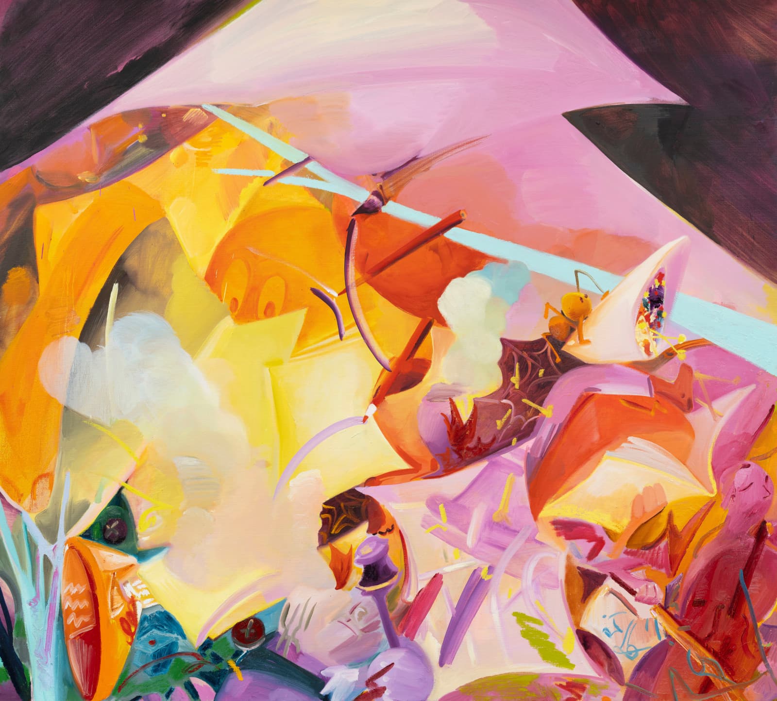 Jin Han Lee, Judge and Cellist 2024, oil on linen, 180 x 200 cm