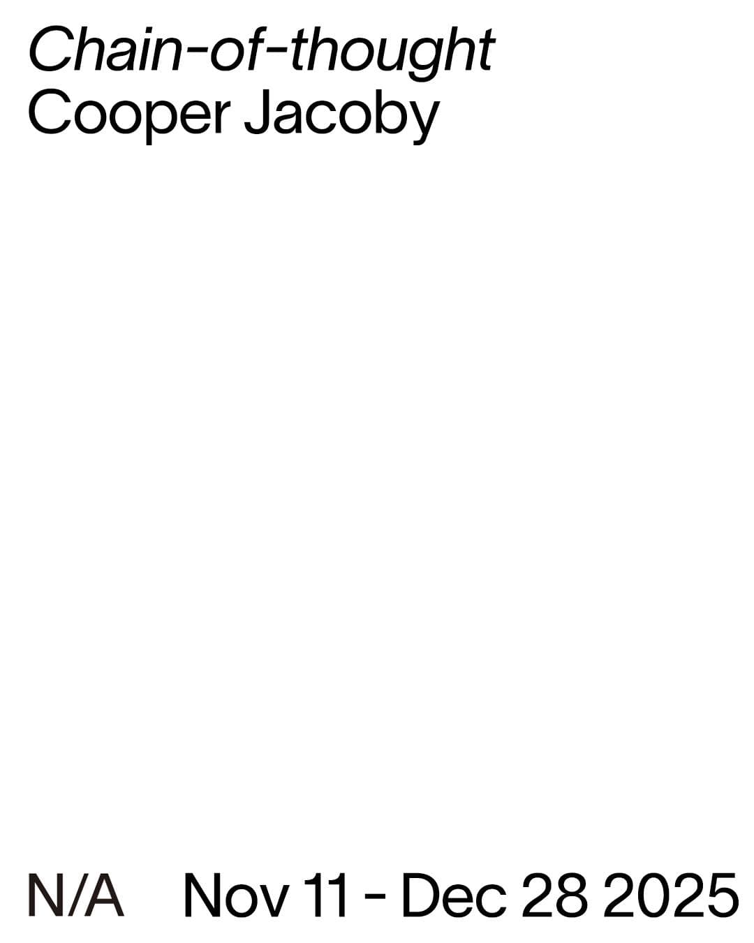 Cooper Jacoby: Chain-of-thought 1