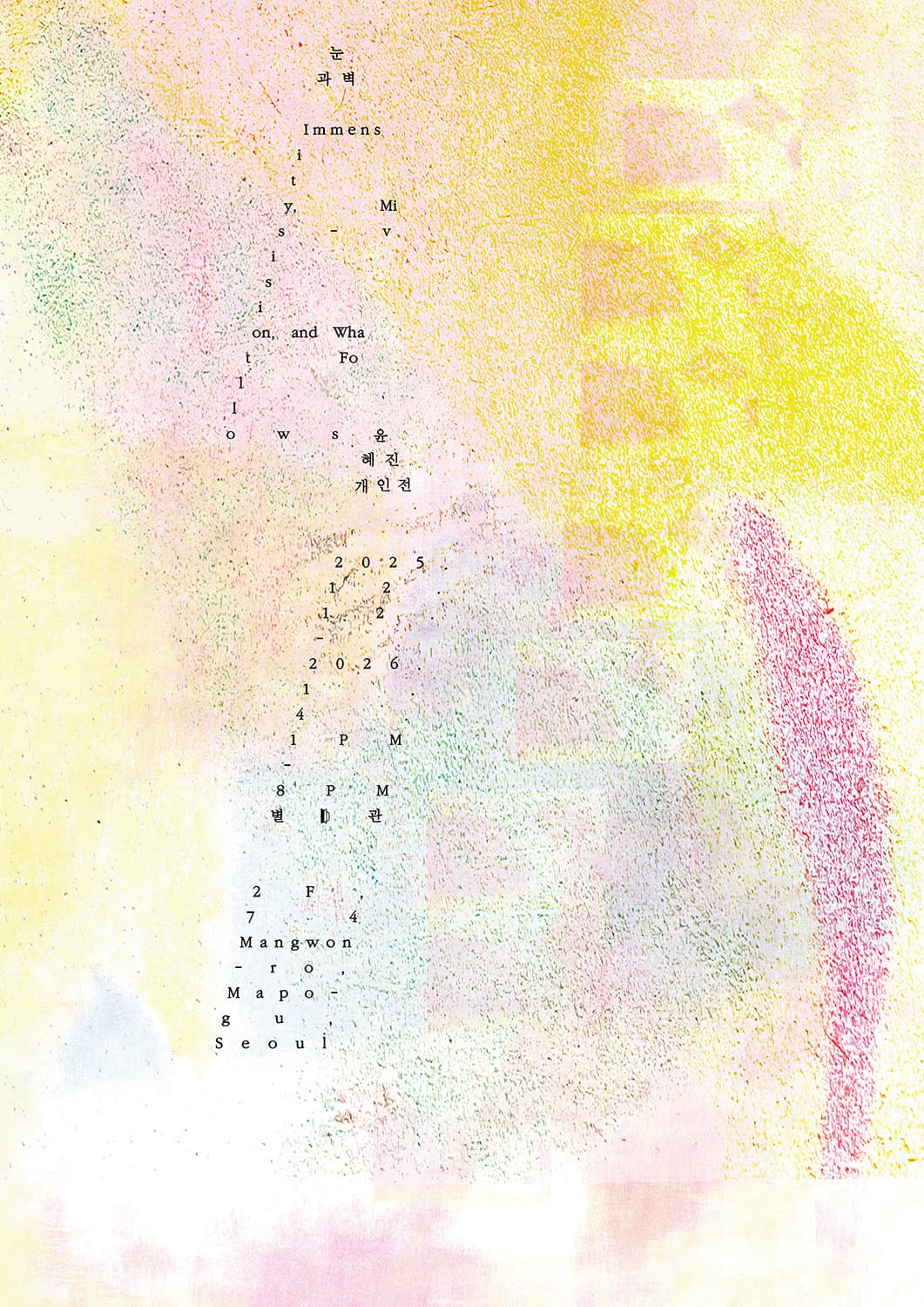 윤혜진 개인전: 눈과 벽 Immensity, Mis-vision, and What Follows 1