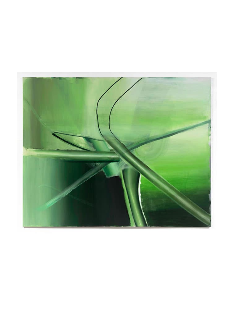 김만순, 〈어떤 식물#1〉, oil, inkjet trasnfer on canvas, 162.2x130.3cm, 2025