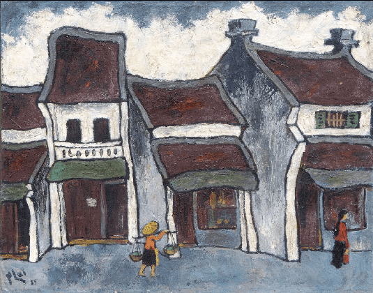Old street of Hanoi,Oil on canvas
