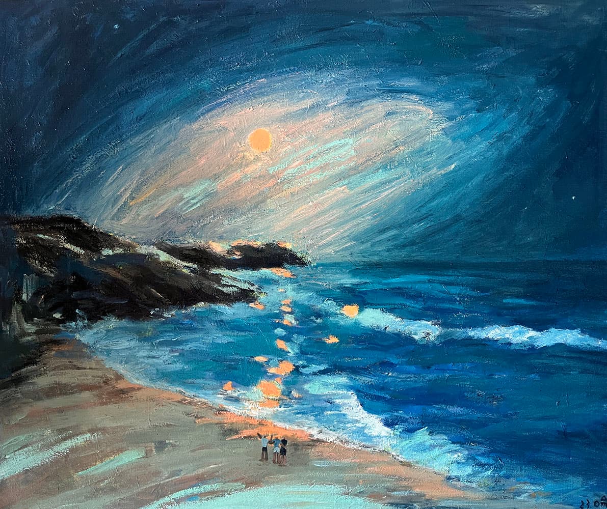 유수지_Orange Moon_72.7 X 60.6 cm_oil on canvas_2023