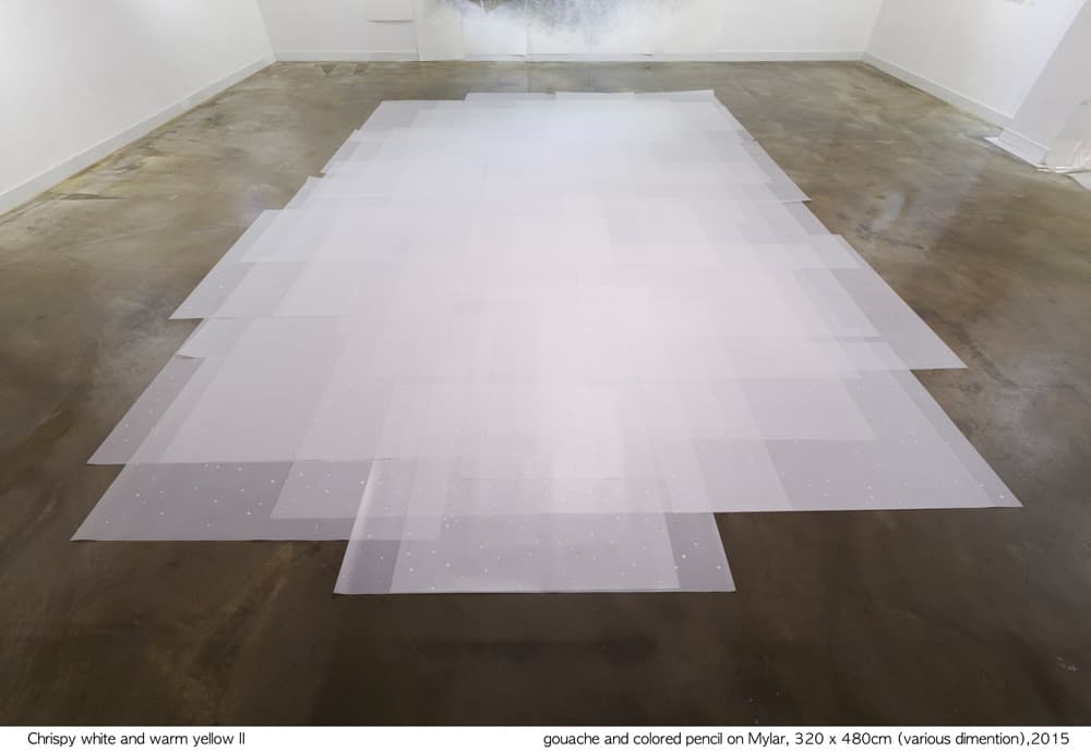 반주영_Chrispy white and warm yellow II_gouache and colored pencil on Mylar_320×480㎝(dimensions variable)_2015