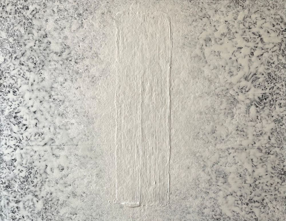 문지원 원점, 2023, 캔버스에 石미디엄과 먹, 91 x 117 cm