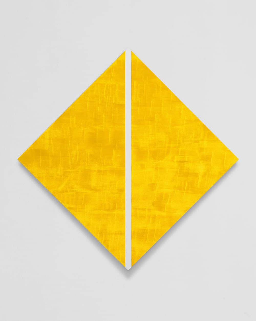 Mary Corse, Untitled (Yellow Diamond with White Inner Band), 2026 © Mary Corse