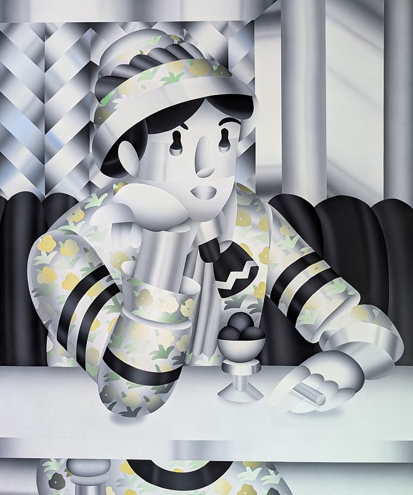 Geoffrey Bouillot, Chrome Plum Acrylic on canvas 73 x 60cm 2025