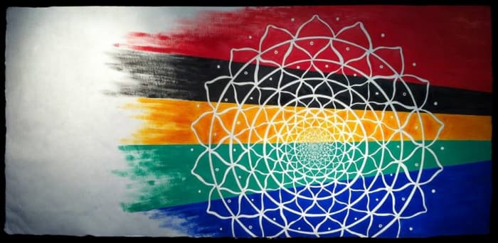 은감 (최진연), ELEMENT;Flower S1-1, 장지+유화, 150 x 70 cm, 2015 