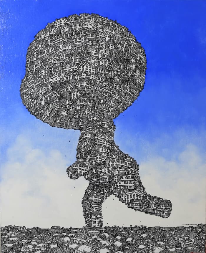 babel 50x61 캔버스 오일 유성마커 2014년 84만원