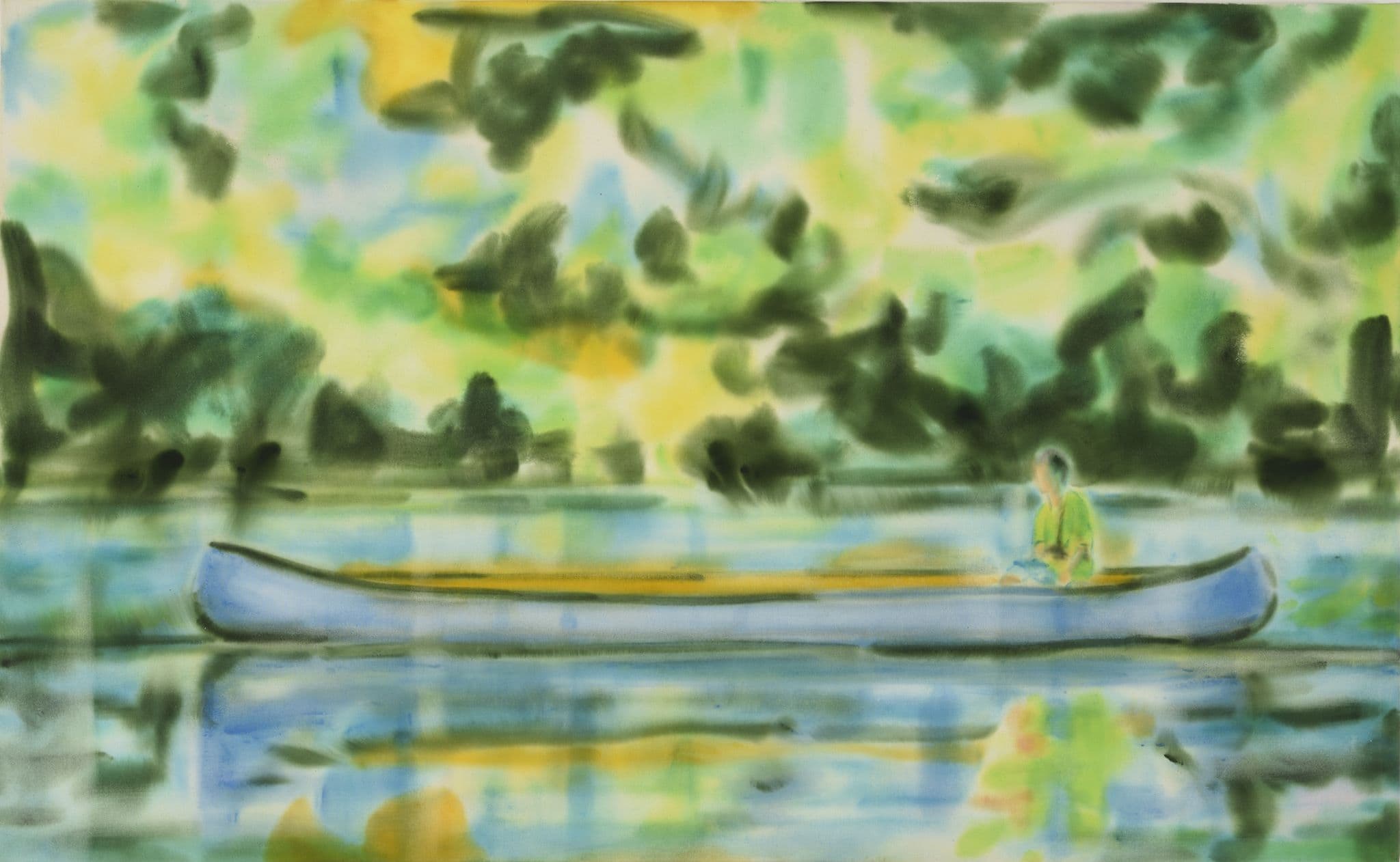 MARUYAMA Naofumi, Waterfront Scenery (201703), 2017,acrylic on cotton, 89.4x145.5 cm